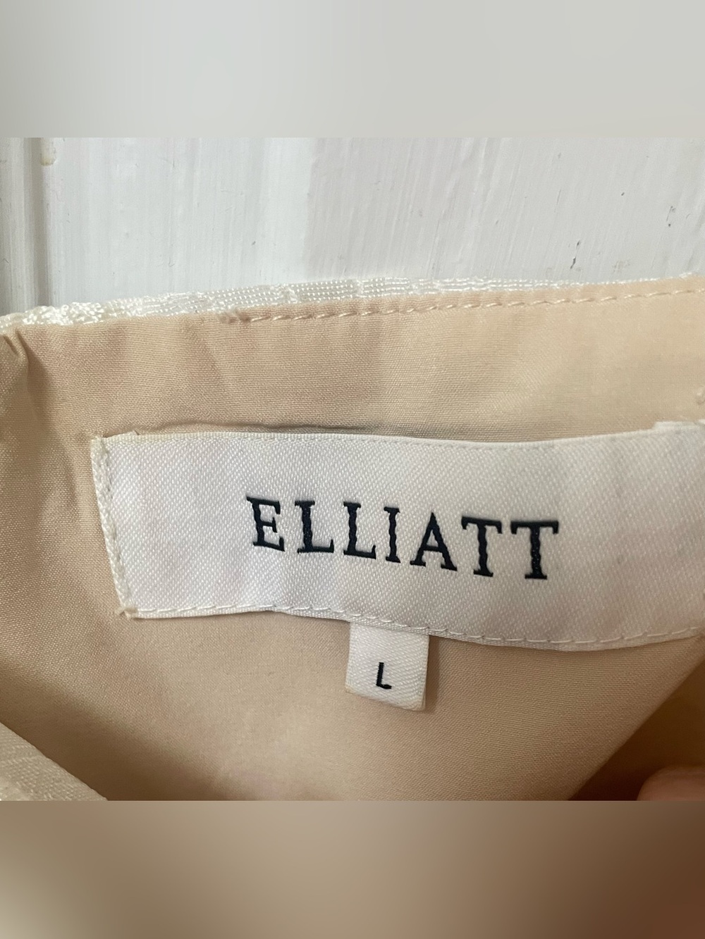 Elliatt Octavia Bow Dress Large Mini Party Bridal Cocktail Ivory Gold Revolve - Picture 6 of 10